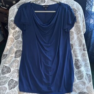 I.N. Studio Royal Blue Cowl Neck Blouse